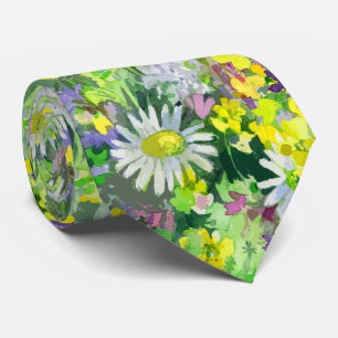 Künstlerische Aquarell-Wildblumen Krawatte