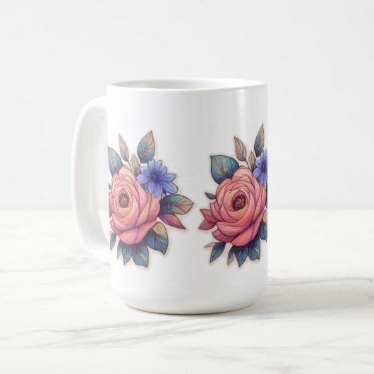 künstlerische Aquarellbilder Kaffeetasse (Vorderseite Links)