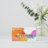 Künstlerische Aquarellfarben-Visitenkarte Visitenkarte (Stehend Vorderseite)