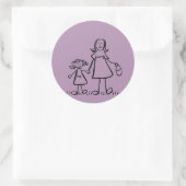Künstlerische Aufkleber für Mutter und Tochter (Tasche)