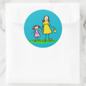 Künstlerische Aufkleber für Mutter und Tochter (Tasche)