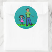 Künstlerische Aufkleber für Vater und Tochter (Tasche)