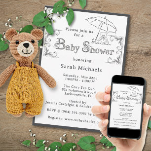 Künstlerische Babydusche Einladung