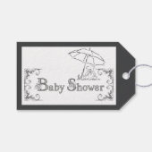Künstlerische Babyparty Geschenkanhänger (Vorderseite (Horizontal))