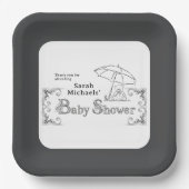 Künstlerische Babyparty Pappteller (Vorderseite)