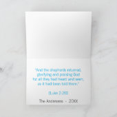 Künstlerische Bäume Blauer Weihnachtsmaler Feiertagskarte (Innenseite)