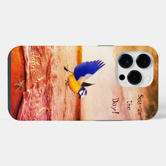 Künstlerische Beachszene iPhone Hülle (Rückseite (Horizontal))