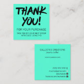 Künstlerische Black Neon Mint Kundenvergütung Viel Quadratische Visitenkarte (Vorne/Hinten)