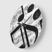 Künstlerische Blatt-Musik Große Wanduhr (Winkel)