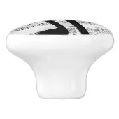 Künstlerische Blatt-Musik Keramikknauf (Seitenansicht)