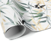 Künstlerische Blätter für Grüne und Gelbe Bambusba Geschenkpapier (Rolleneckpunkt)