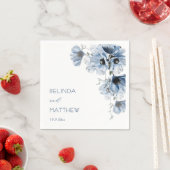 Künstlerische blaue Blumen | Hochzeit Serviette (Beispiel)