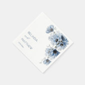 Künstlerische blaue Blumen | Hochzeit Serviette (Ecke)