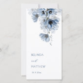 Künstlerische blaue Blumen | Hochzeitsprogramm (Vorderseite)