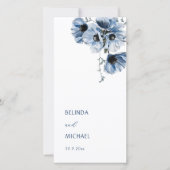 Künstlerische blaue Blumen | Hochzeitsprogramm (Vorderseite)