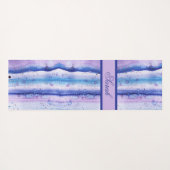 Künstlerische blaue Lavendel Wasserfarbenstrecken Yogamatte (Rückseite (Horizontal))