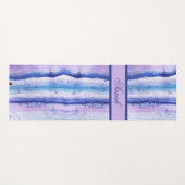 Künstlerische blaue Lavendel Wasserfarbenstrecken Yogamatte (Vorderseite (Horizontal))