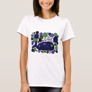 Künstlerische blaue Pottwal-abstrakte Kunst T-Shirt
