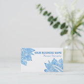 Künstlerische blaues Lotus-Blüte auf Weiß Visitenkarte (Stehend Vorderseite)