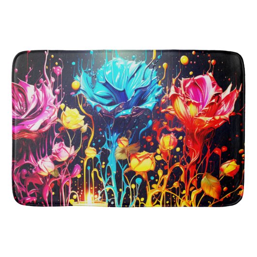 Künstlerische Blume Badematte (Vorderseite)