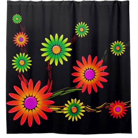 Künstlerische Blume Duschvorhang (Vorderseite)