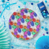 Künstlerische Blume für Wasserfarben Pappteller (Party)