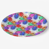 Künstlerische Blume für Wasserfarben Pappteller (Schrägansicht)