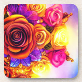 Künstlerische Blume Getränkeuntersetzer (Vorderseite)