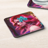 Künstlerische Blume Getränkeuntersetzer (Linke Seite)