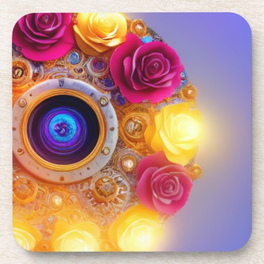 Künstlerische Blume Getränkeuntersetzer (Vorderseite)