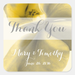 Künstlerische Blume in Gelb - Gefallen Quadratischer Aufkleber