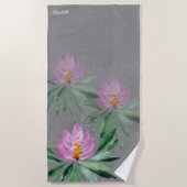 Künstlerische Blume in rosa violett Wasserfarben K Strandtuch (Vorderseite)