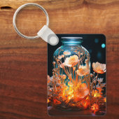 Künstlerische Blume Jar Schlüsselanhänger (Vorderseite)