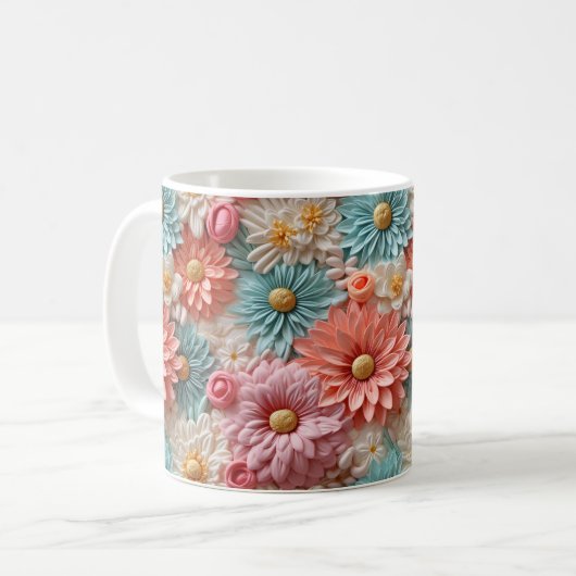 Künstlerische Blume Kaffeetasse (Vorderseite Links)