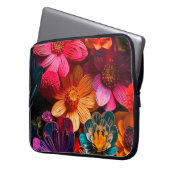 Künstlerische Blume Laptopschutzhülle (Vorderseite Links)
