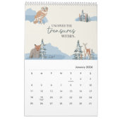 Künstlerische Blume mit inspirierenden Wörtern Was Kalender (Jan 2026)