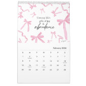 Künstlerische Blume mit inspirierenden Wörtern Was Kalender (Feb 2026)
