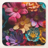 Künstlerische Blume Rechteckiger Pappuntersetzer (Vorderseite)