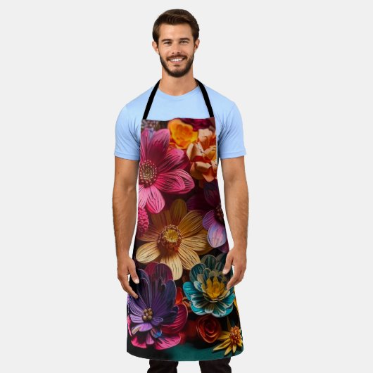 Künstlerische Blume Schürze (Getragen)