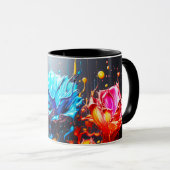 Künstlerische Blume Tasse (VorderseiteRechts)