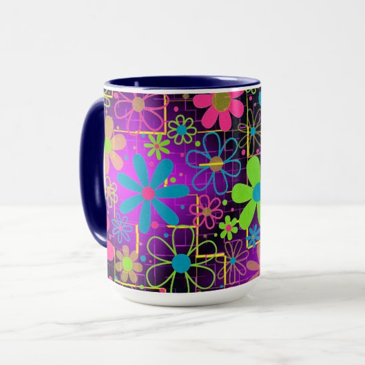 Künstlerische Blume Tasse (Vorderseite Links)