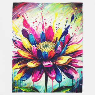 Künstlerische Blumen Fleecedecke