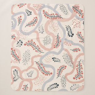 Künstlerische Blumenmuster, dekorative Herbstdekor Sherpadecke