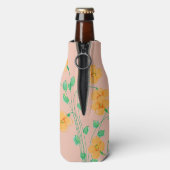 Künstlerische Blüte in Gelb Flaschenkühler (Flasche Rückseite)