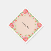 Künstlerische Blüte in Rosa Serviette (Ecke)