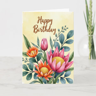 Künstlerische Blüten-Geburtstagskarte Karte