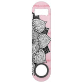 Künstlerische Boho Hand gezeichneter Mandala auf Speedflaschenöffner (Rückseite)