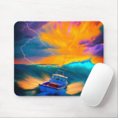Künstlerische Bootszene Mousepad (Mit Mouse)