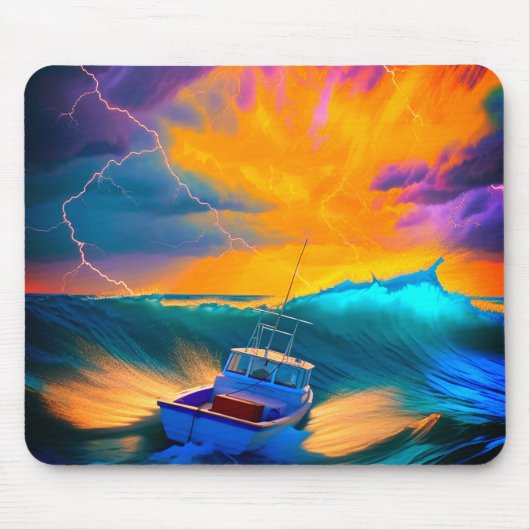 Künstlerische Bootszene Mousepad (Vorne)