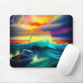 Künstlerische Bootszene Mousepad (Mit Mouse)